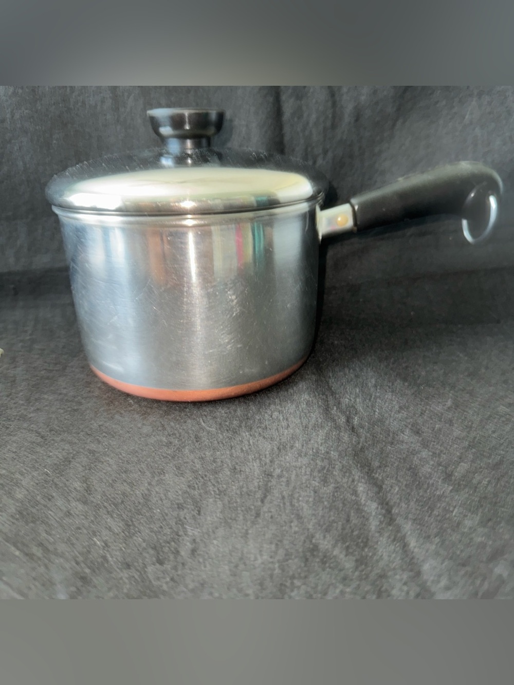Vintage Revere Ware 2 Quart Copper Clad Bottom Saucepan w/ Lid Clinton, IL USA